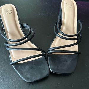 A new day black strappy heels